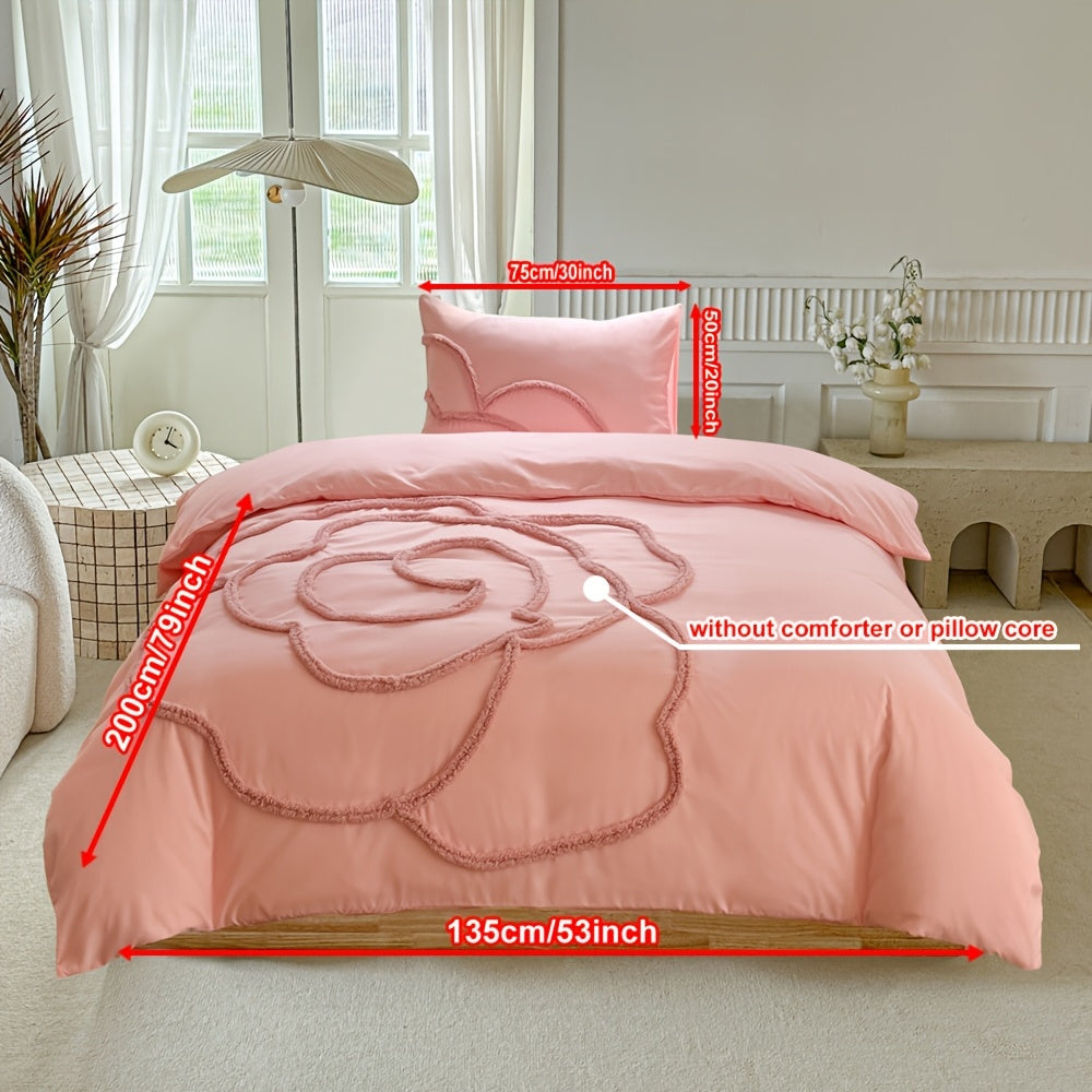 Elegant sängklädesset med blommigt motiv – påslakan och örngott