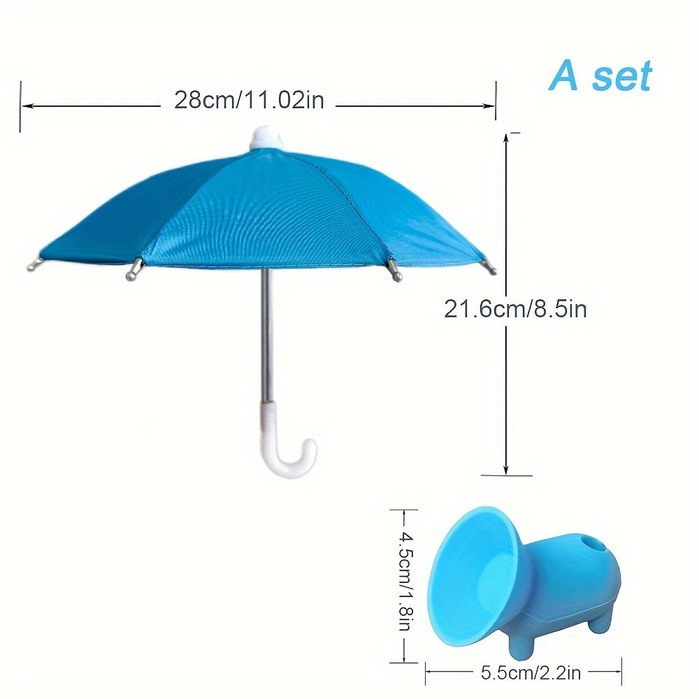 Mini parasol med sugekop – beskyt din mobil mod sol og regn på farten