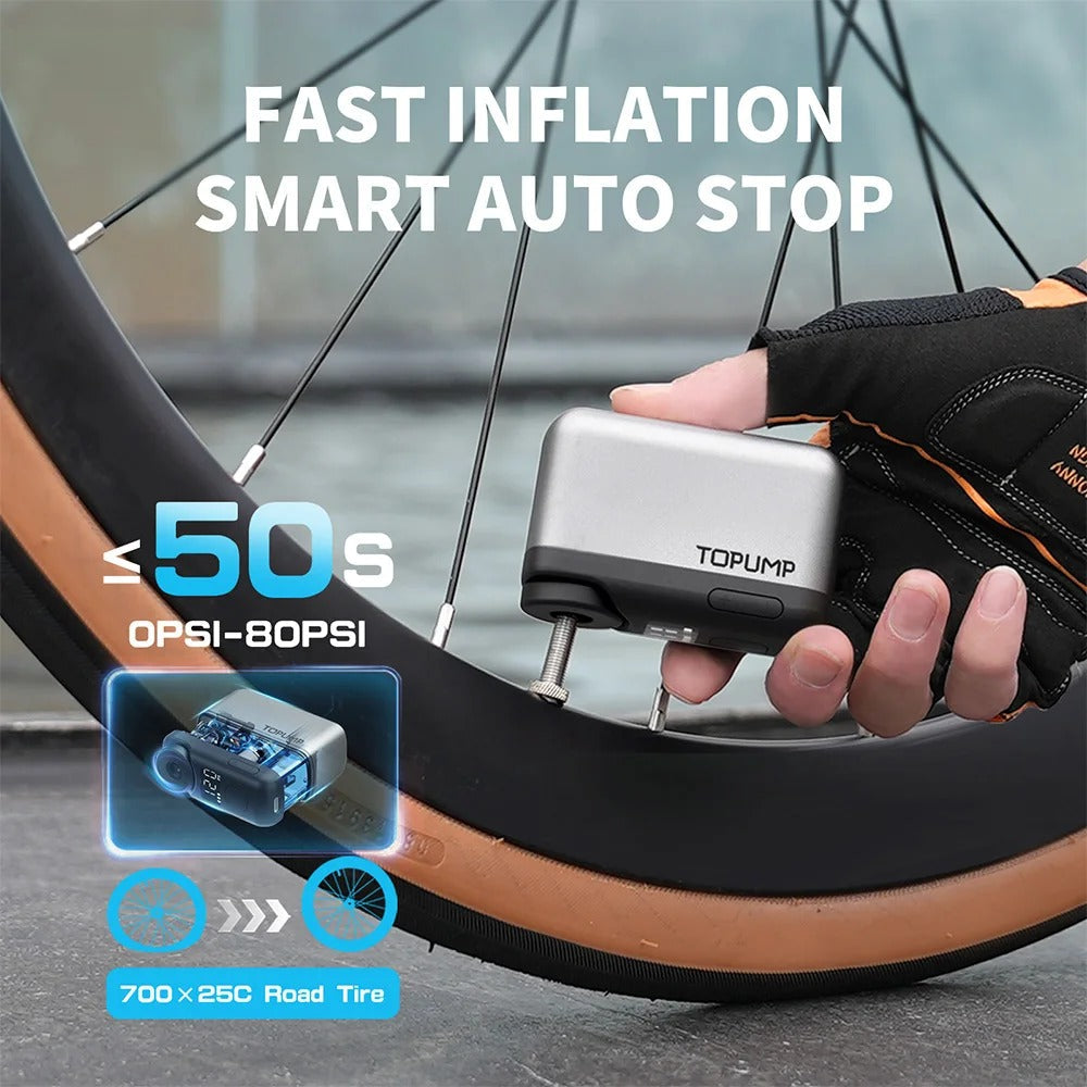 Effektiv Mini Cykelpumpe med Hurtigopladning og Auto-Stop
