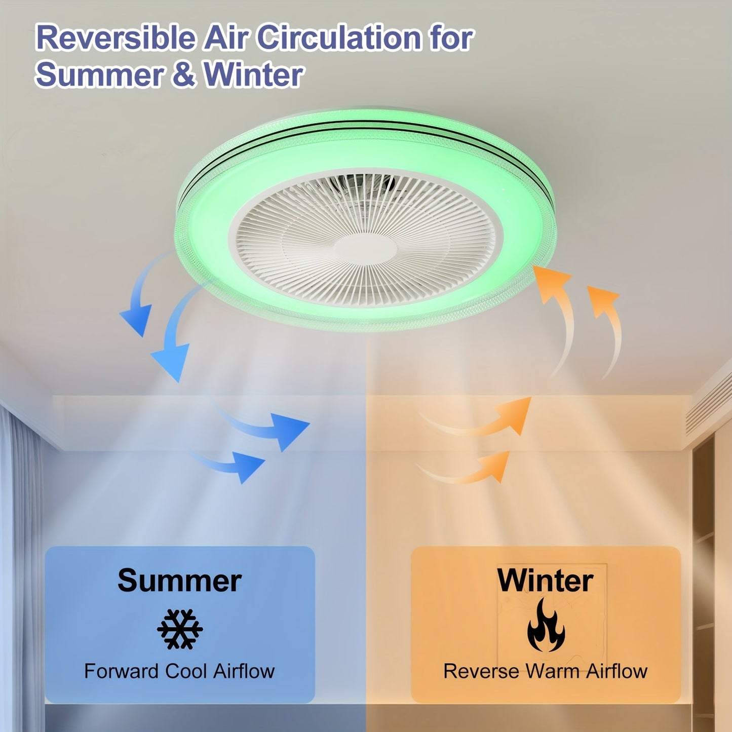 Smart Loft Ventilator med RGB-belysning – Stilfuld og Effektiv