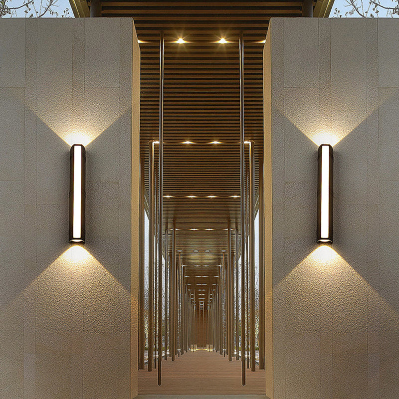 Hållbar utomhus-LED-vägglampa i aluminium - Vattentät design