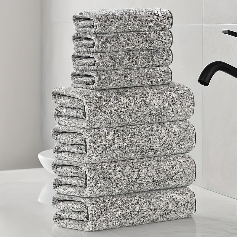 Set med 8 Lyxiga Mikrofiberhanddukar – Snabbtorkande och Absorberande