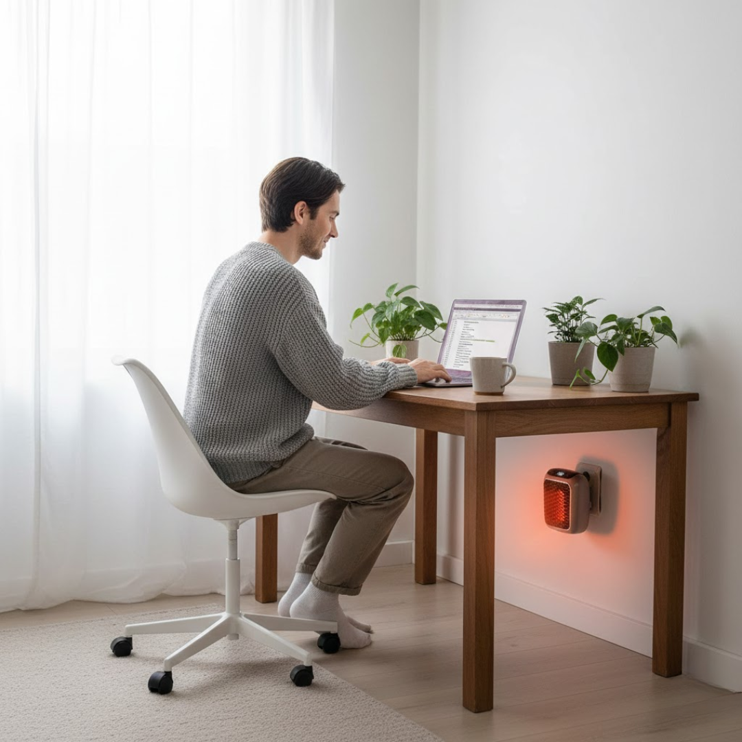 Bärbar energisnål värmare med modern design
