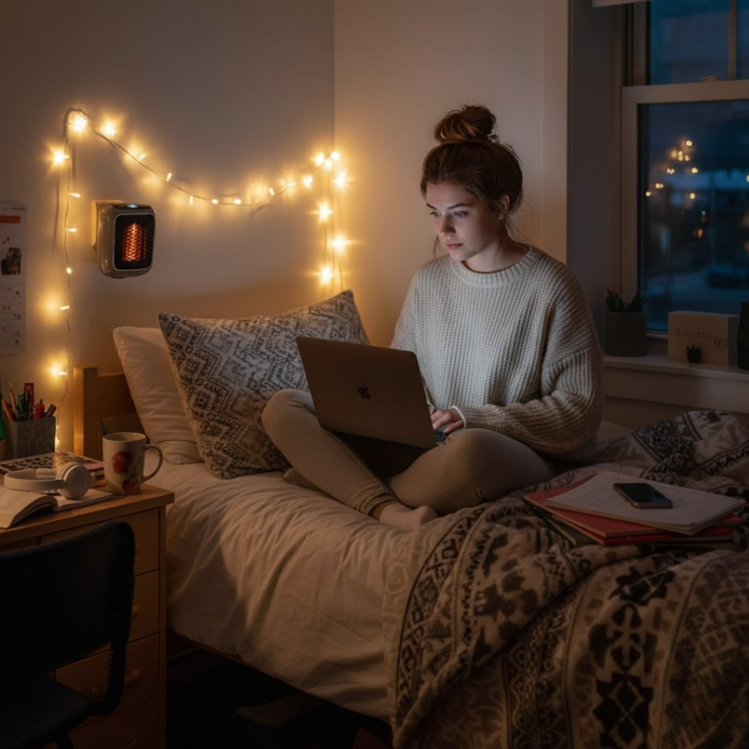 Bärbar energisnål värmare med modern design