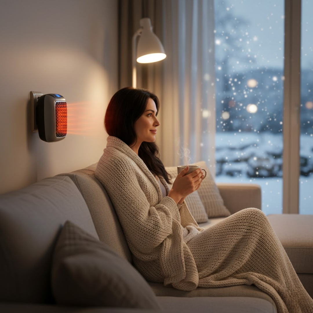 Bärbar energisnål värmare med modern design