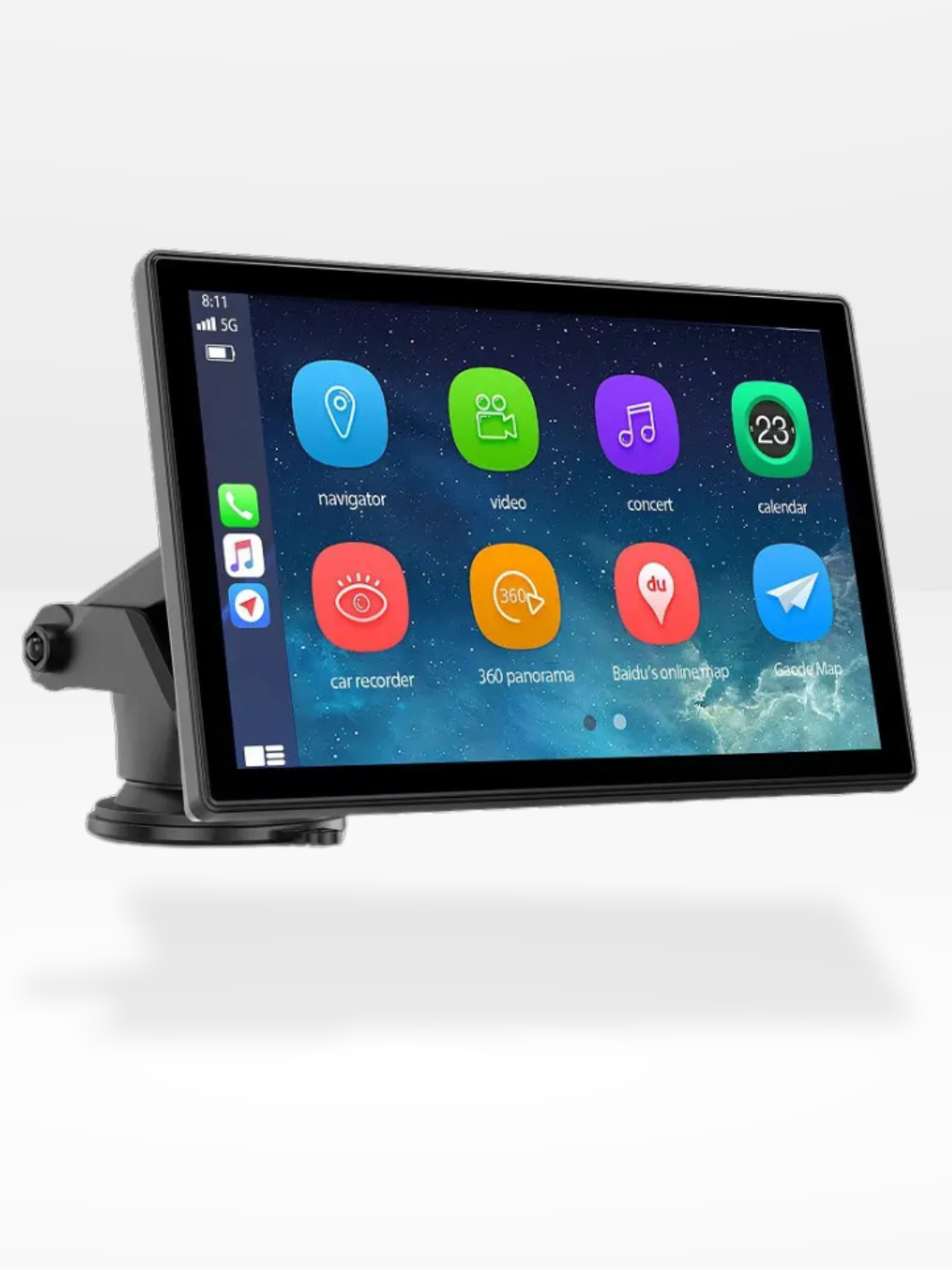 Smart bilstereo med 9-tums pekskärm och CarPlay
