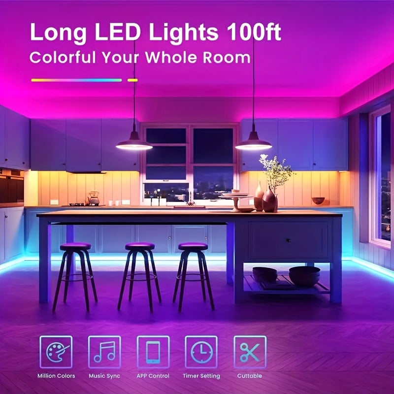 Fleksible LED Lysstrips med Musik Synkronisering og Farveskift