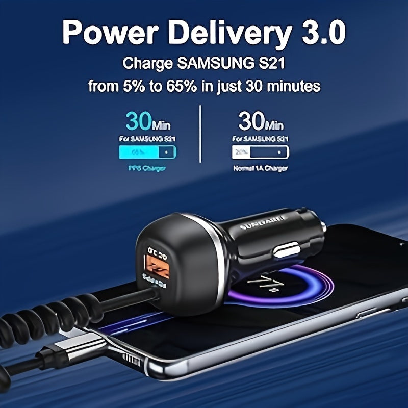 51W Hurtig USB-C Biloplader – Ideel til hurtig opladning af enheder