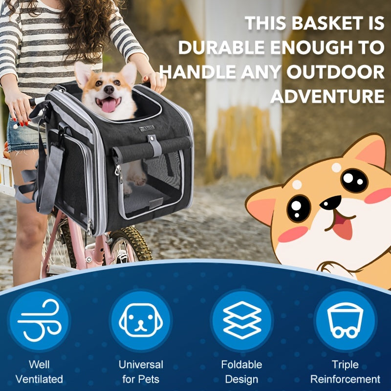 Udvidelig cykelkurv til små hunde og katte – Komfortabel og sikker