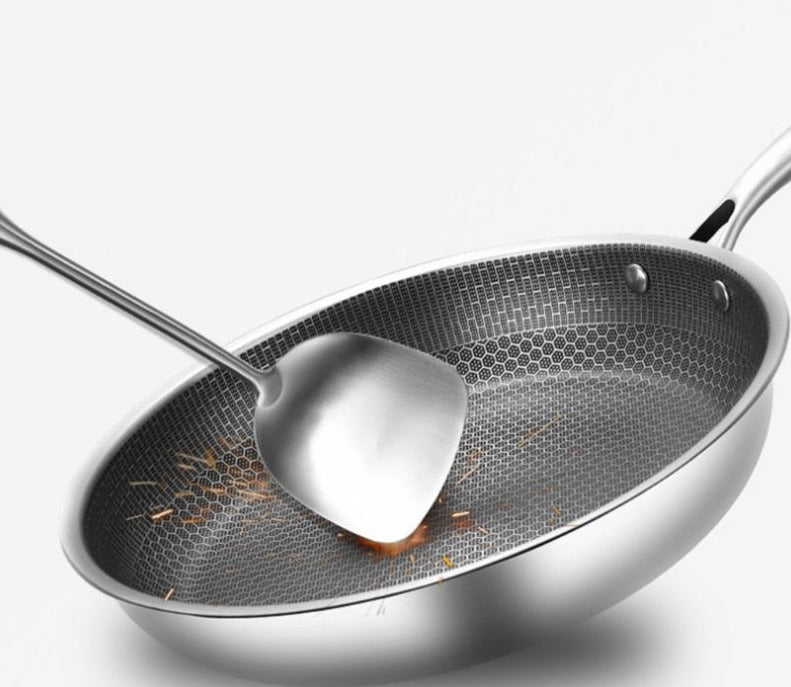 Ridsikker stainless steel pande med non-stick belægning