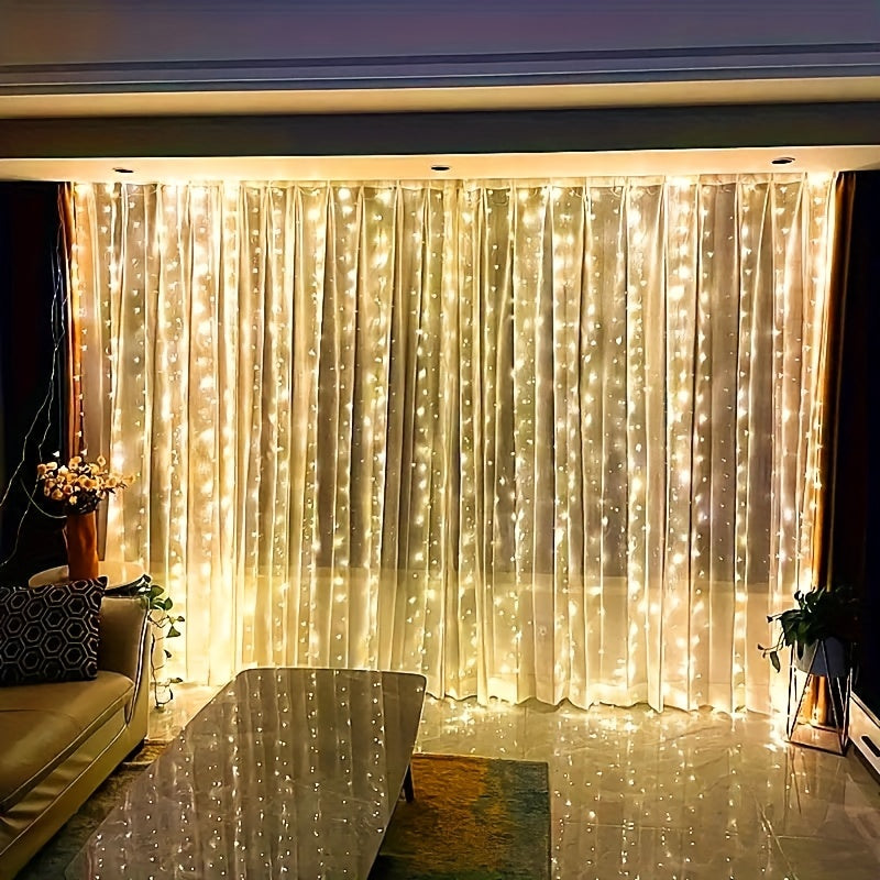Eventyrlys Gardin med Varmt Hvidt LED og Fjernbetjening