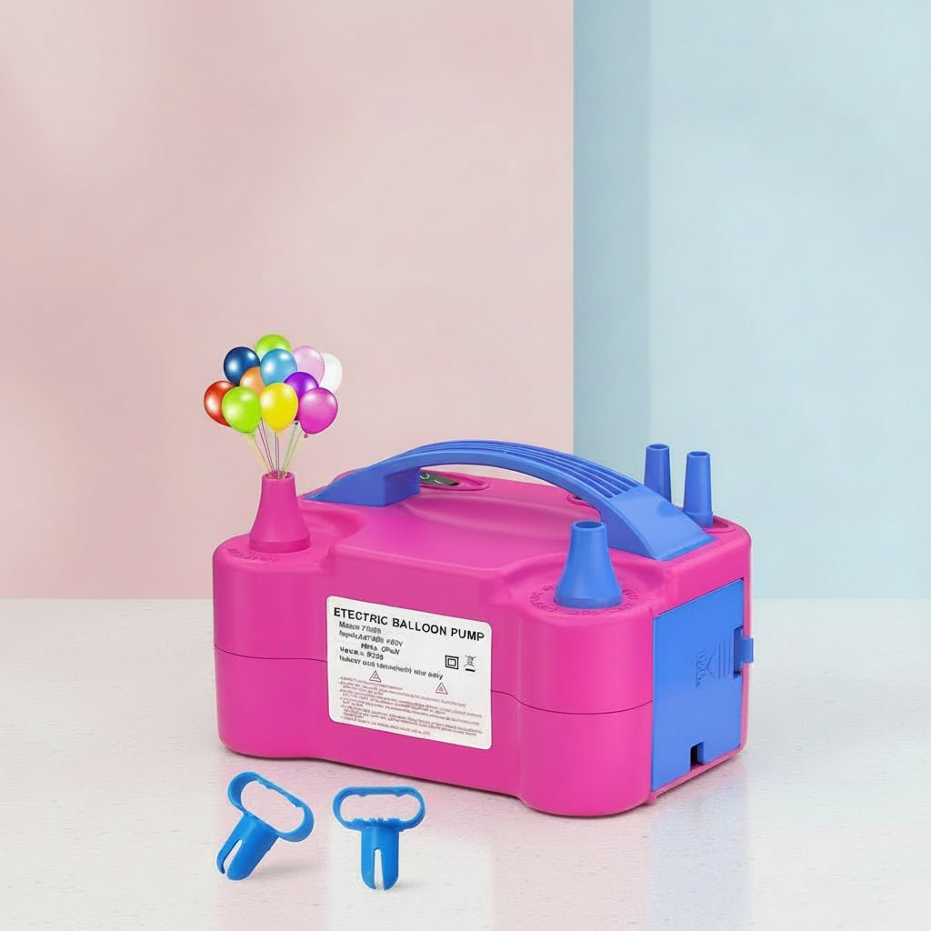 Elektrisk ballongpump med dubbla munstycken för snabb uppblåsning