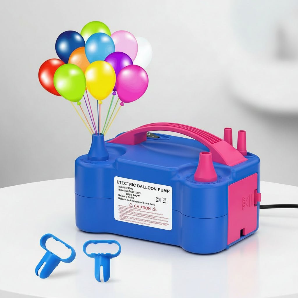 Elektrisk ballongpump med dubbla munstycken för snabb uppblåsning