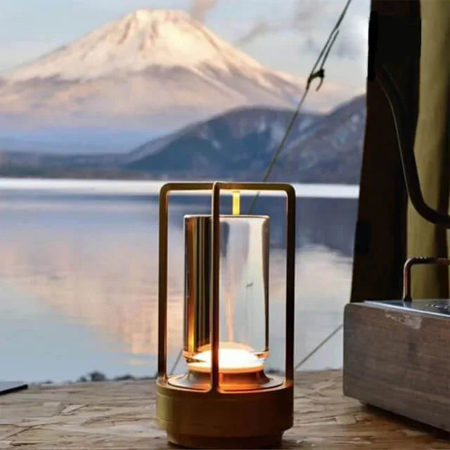 Krystal Bordlampe med LED Stearinlys Effekt – Stilfuld Belysning