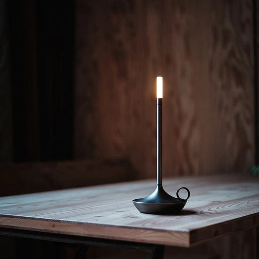 Stilren bordslampa med justerbart LED-ljus och uppladdningsbart batteri