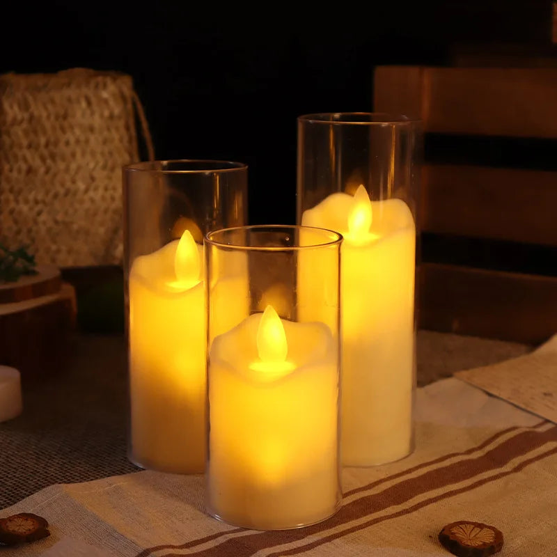 Flammesikre LED Stearinlys i Glas - Hygge & Sikkerhed