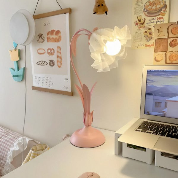 Blommande Vintage Bordslampa - Justerbar Elegans