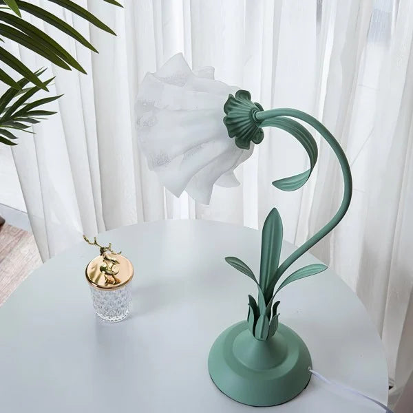 Blommande Vintage Bordslampa - Justerbar Elegans