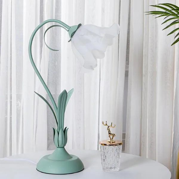 Blommande Vintage Bordslampa - Justerbar Elegans