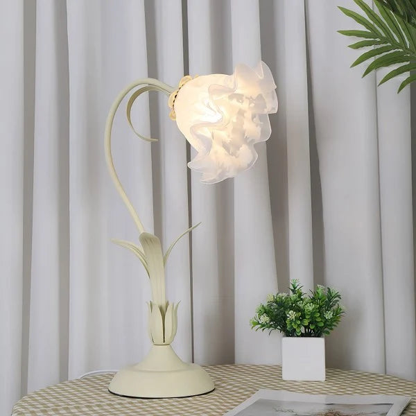 Blommande Vintage Bordslampa - Justerbar Elegans