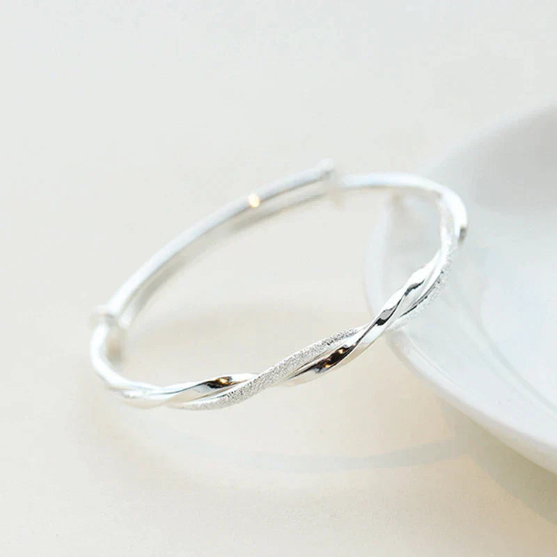 Sølv Armbånd med Flettet Design - Justerbar Elegance