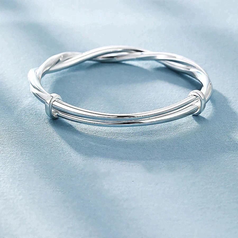 Sølv Armbånd med Flettet Design - Justerbar Elegance