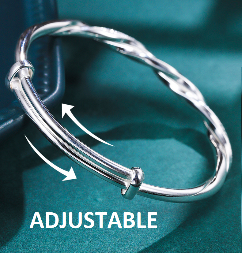 Sølv Armbånd med Flettet Design - Justerbar Elegance