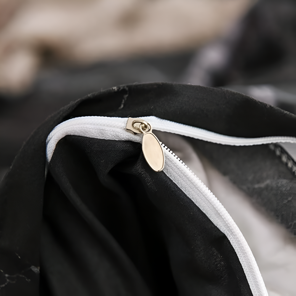 Luksuriøst Sengetøjssæt i Marmor Design med Blød Komfort