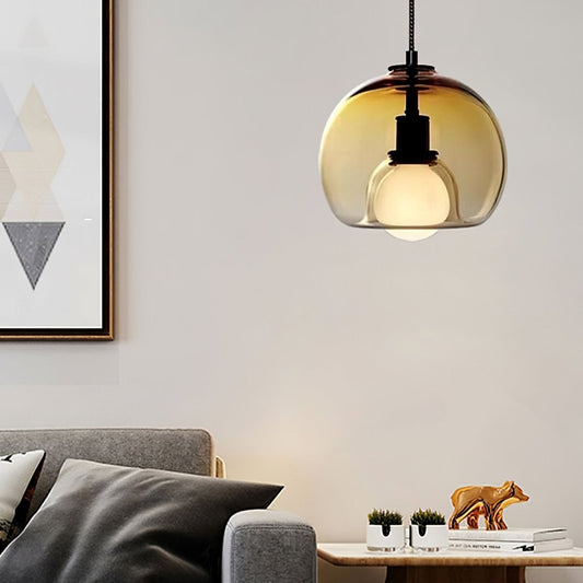 Moderne Loftslampe i Glas med Justerbar Højde