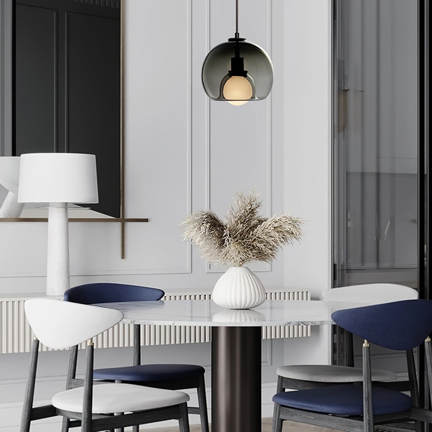 Moderne Loftslampe i Glas med Justerbar Højde