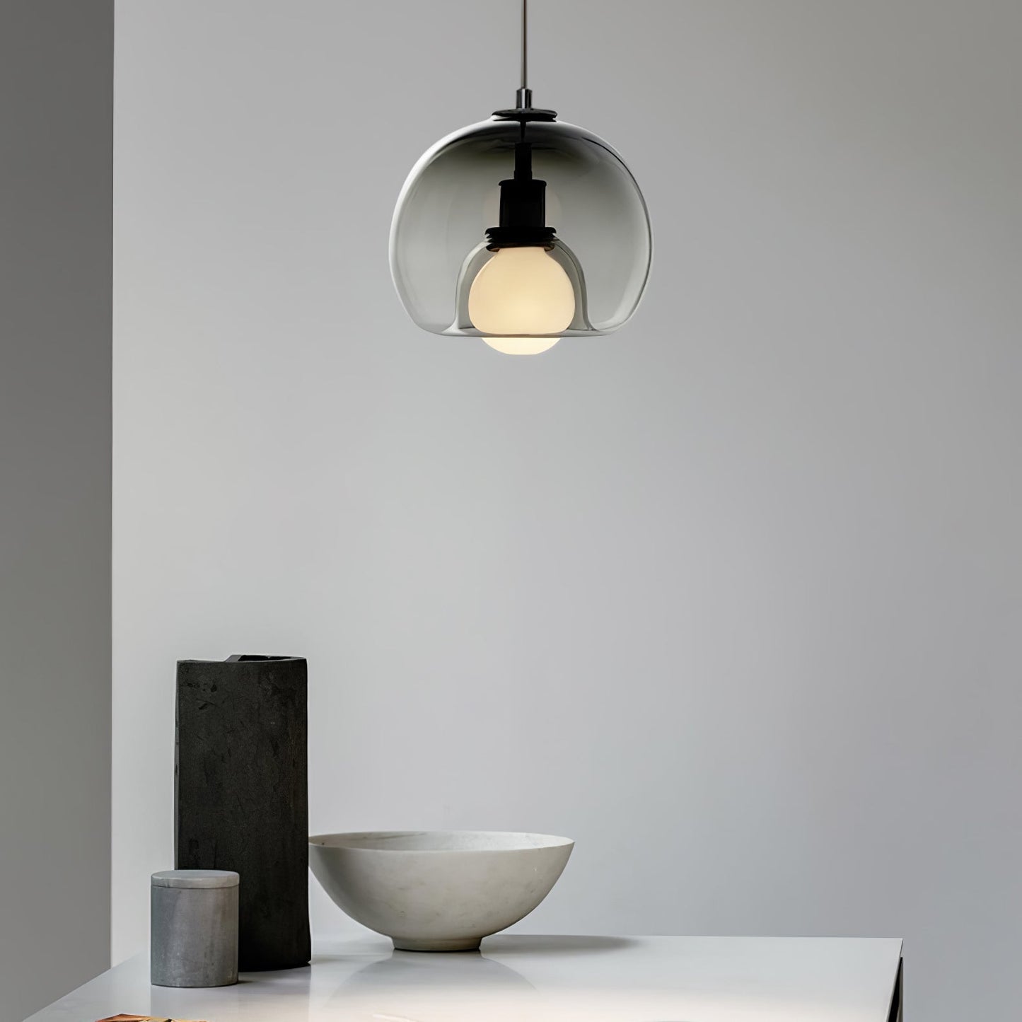 Moderne Loftslampe i Glas med Justerbar Højde
