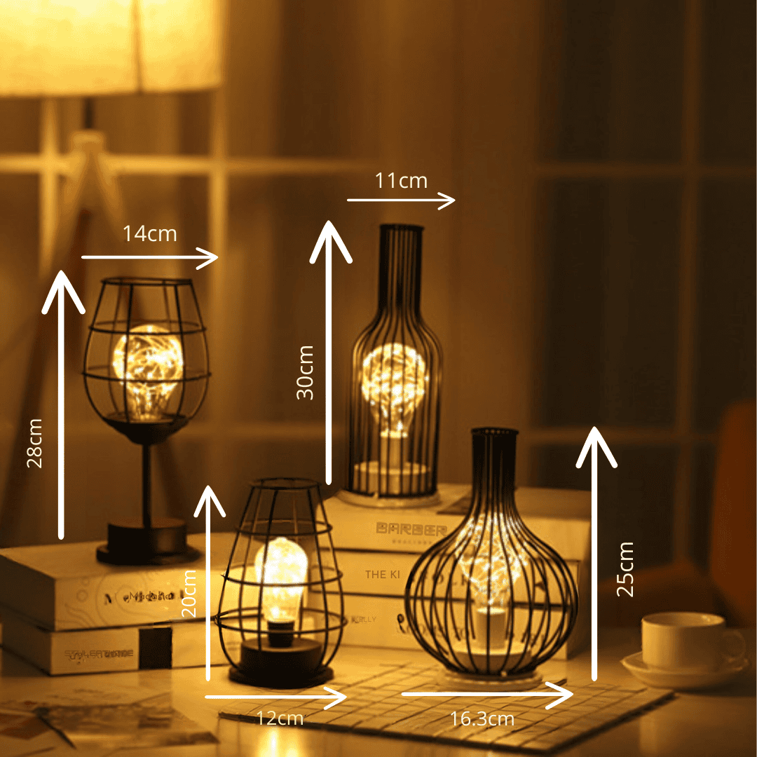Elegant Sort Bordlampe i Metal til Moderne Indretning
