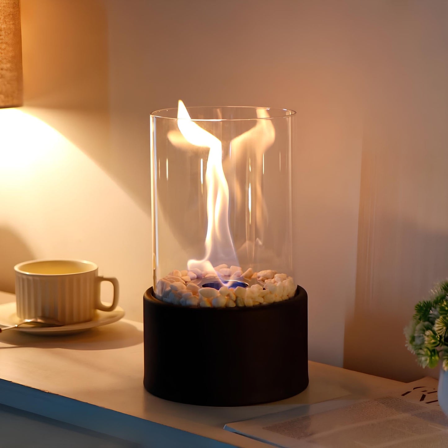 Elegant oljelampa i glas för en stilfull inomhusatmosfär