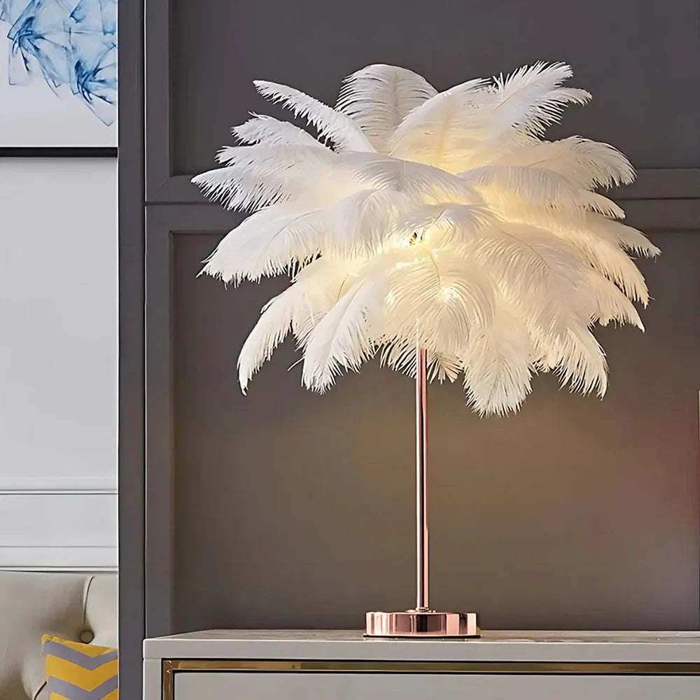 Fjerlampe med Justerbar Belysning - Skab Hygge i Hjemmet
