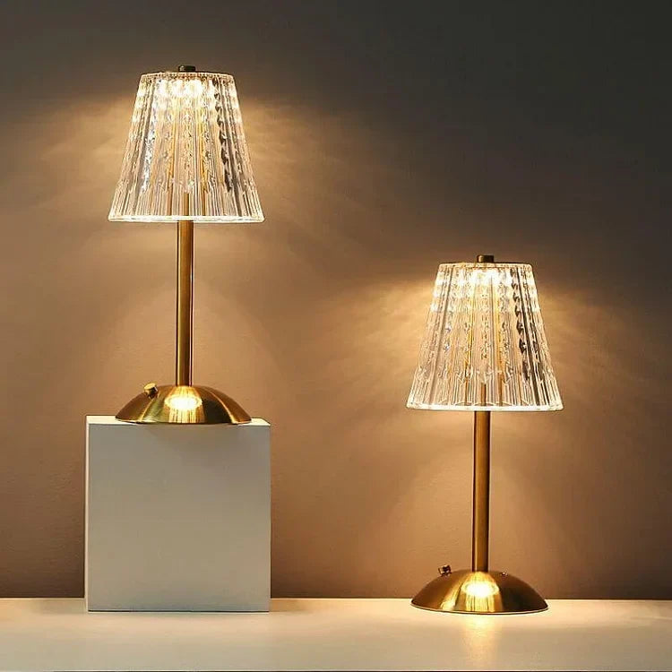 Bordlampe med Krystalskærm og Nem Touch Kontrol