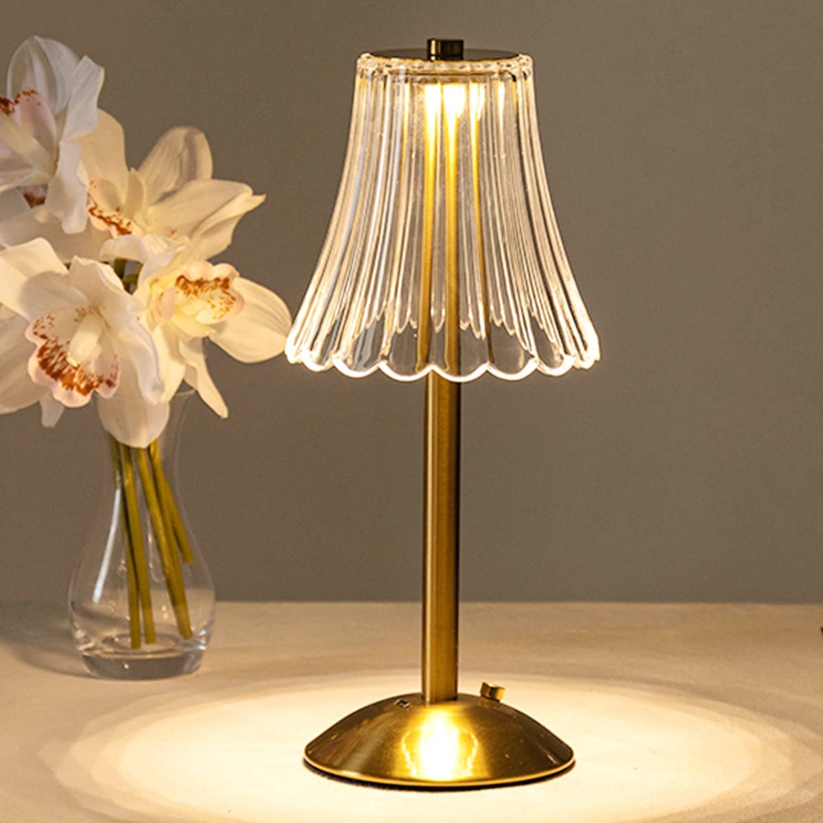 Bordlampe med Krystalskærm og Nem Touch Kontrol