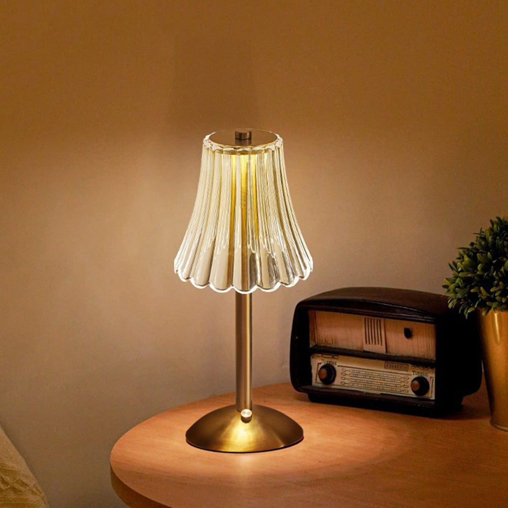 Bordlampe med Krystalskærm og Nem Touch Kontrol