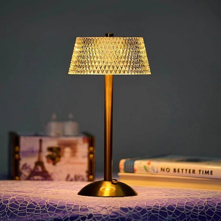 Trådløs Krystalbordlampe med LED - Elegant og Fleksibel