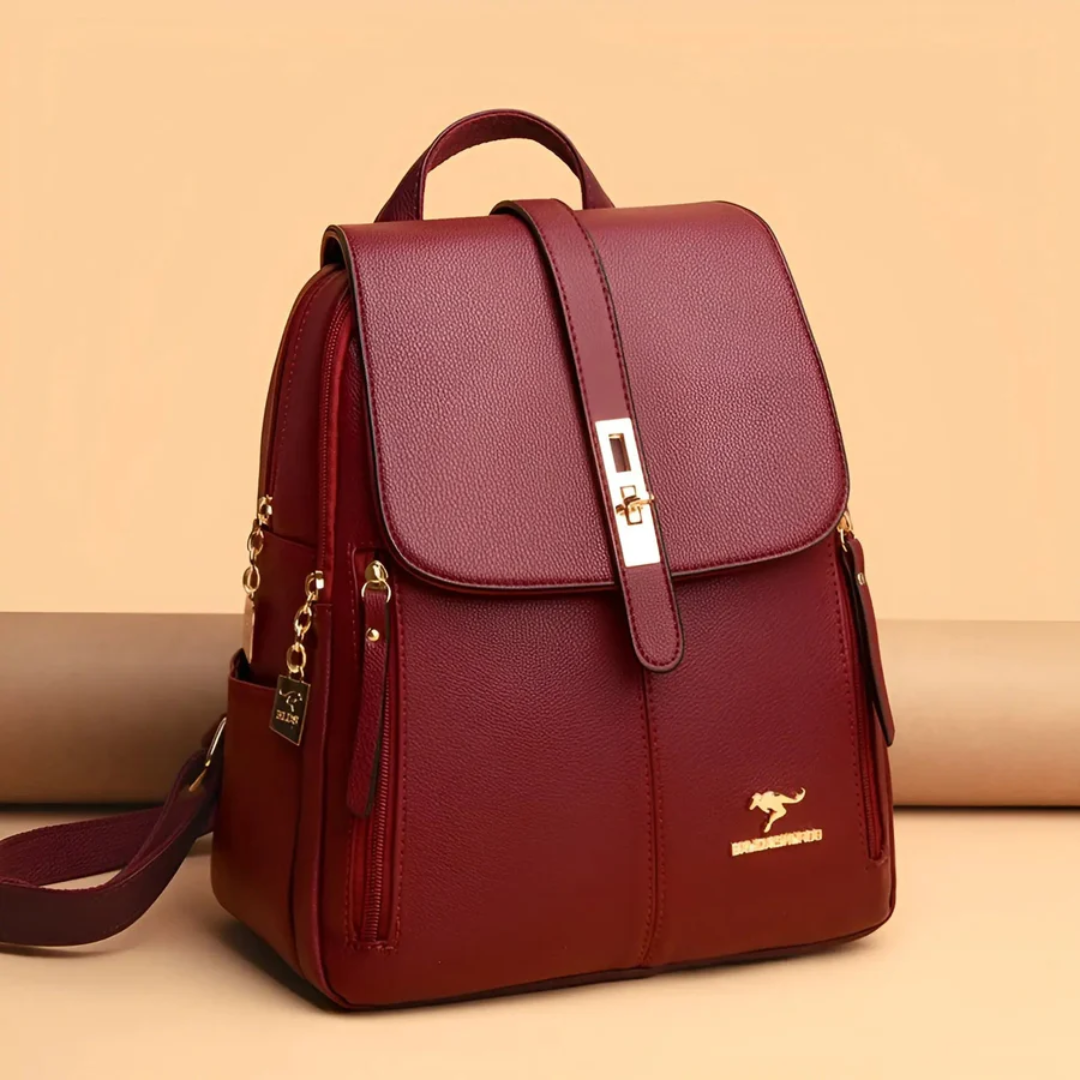 Elegant dame taske | rummeligt design - rød/blå/sort bordeaux