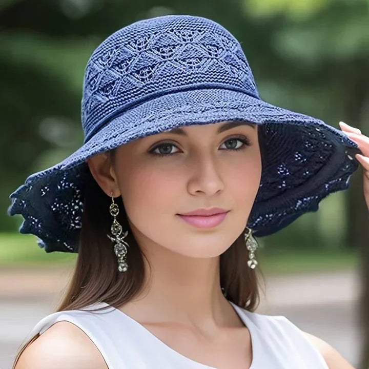 Elegant solhatt - Bred skärm | Sommarhatt Odessa