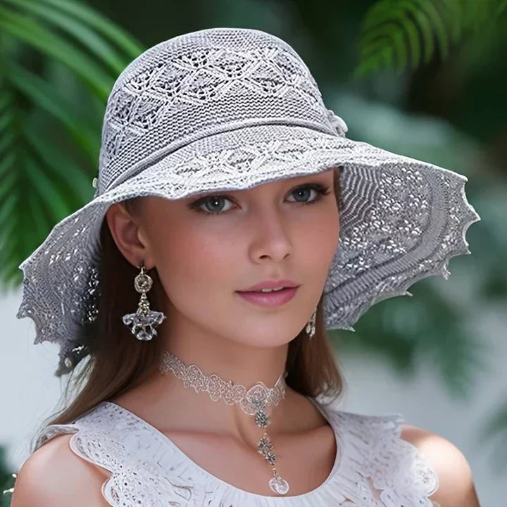 Elegant solhatt - Bred skärm | Sommarhatt Odessa