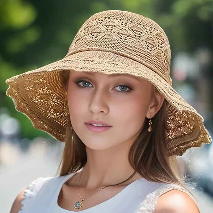 Elegant solhatt - Bred skärm | Sommarhatt Odessa