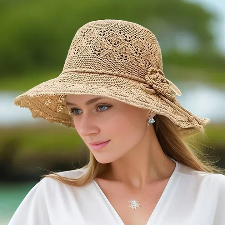 Elegant solhatt - Bred skärm | Sommarhatt Odessa