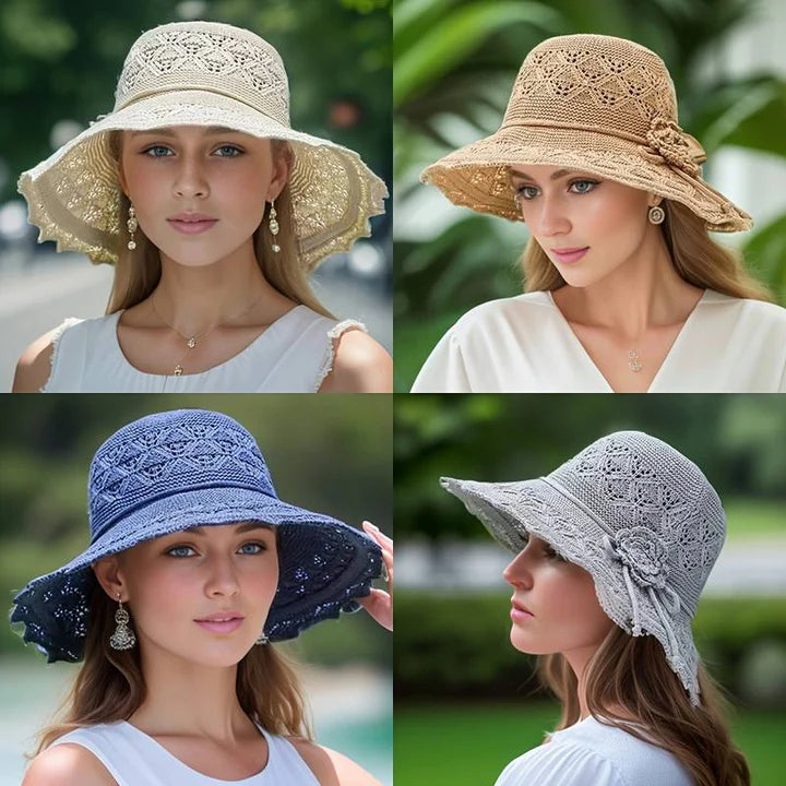 Elegant solhatt - Bred skärm | Sommarhatt Odessa