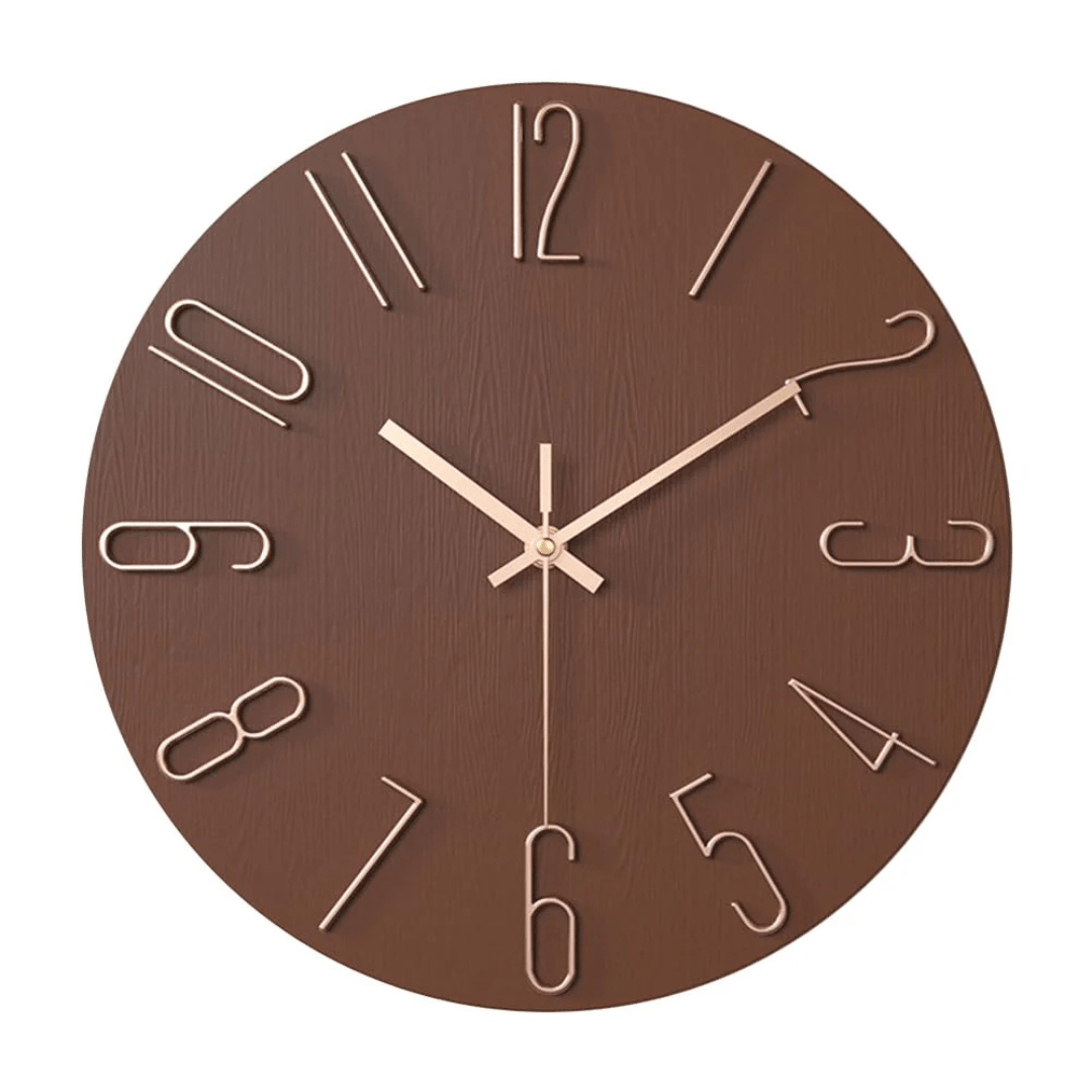 Tyst Väggklocka i Trä - Minimalistisk Design för Vardagsrummet