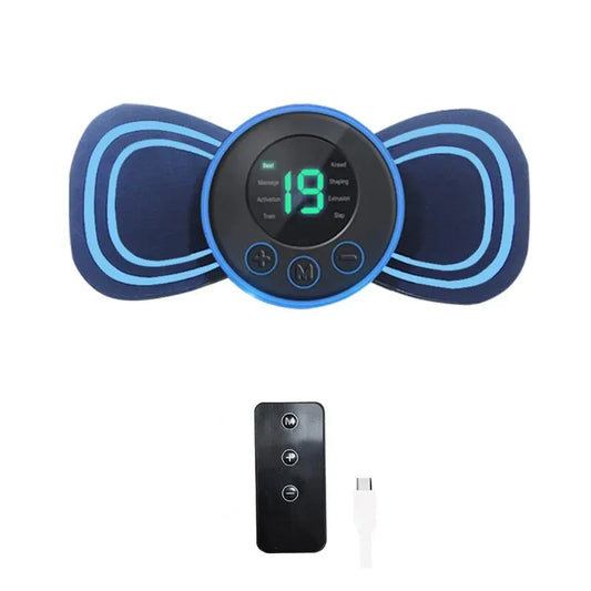 Mini Bærbar Elektrisk Massager til Nakke med Fjernbetjening og Pude