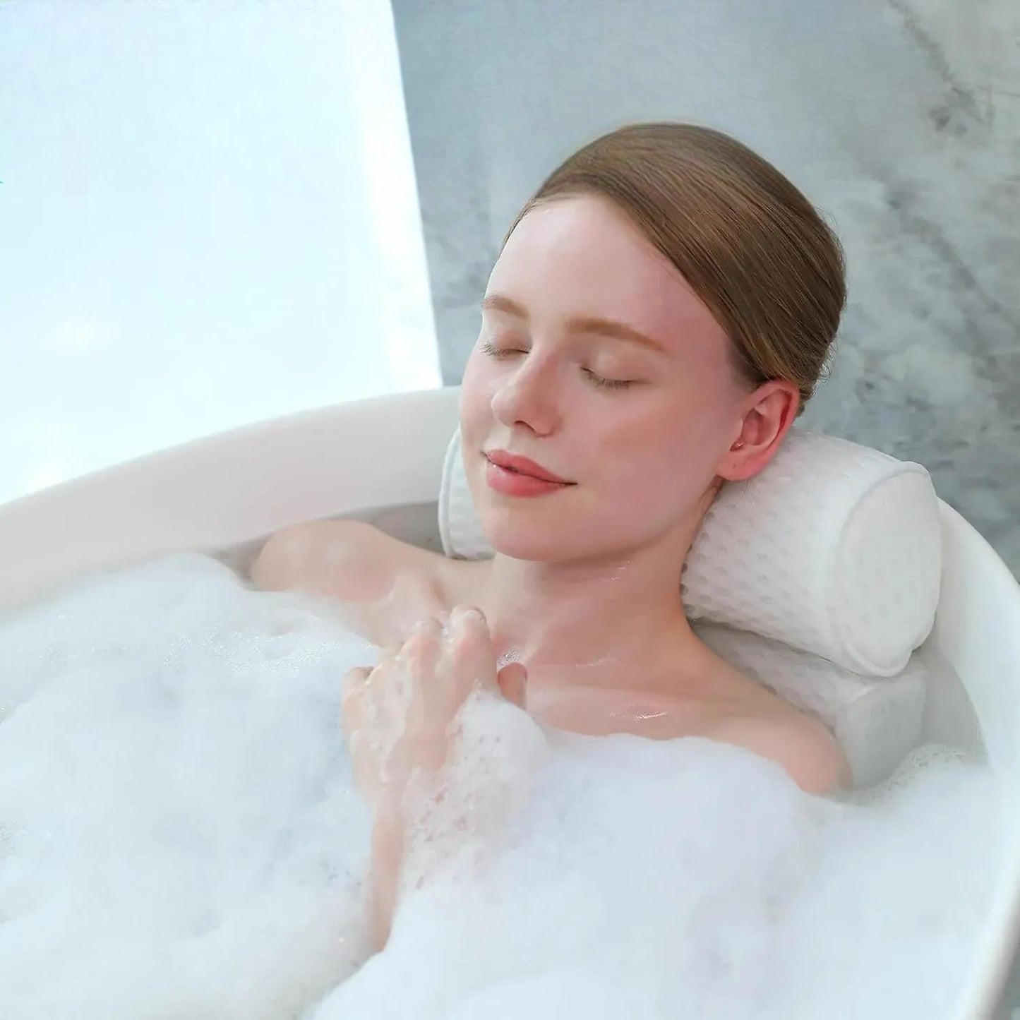 Ergonomisk Spa Badepude med Støtte til Nakke og Ryg