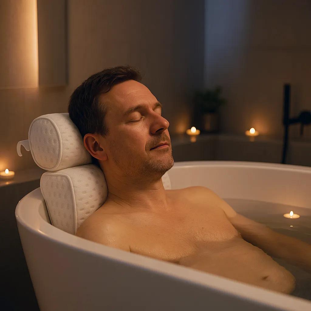 Ergonomisk Spa Badepude med Støtte til Nakke og Ryg