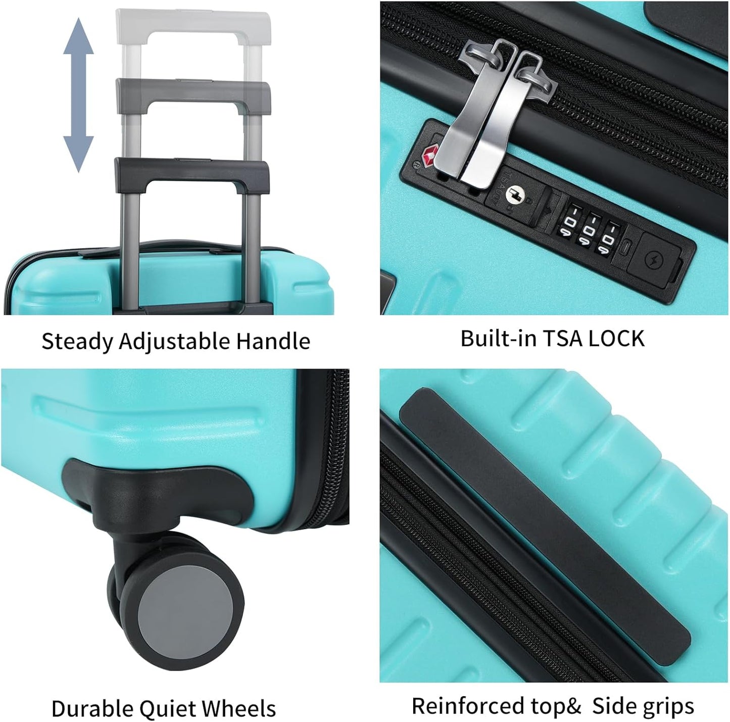 Udvidelig hård suitcase med 360° hjul og TSA-lås