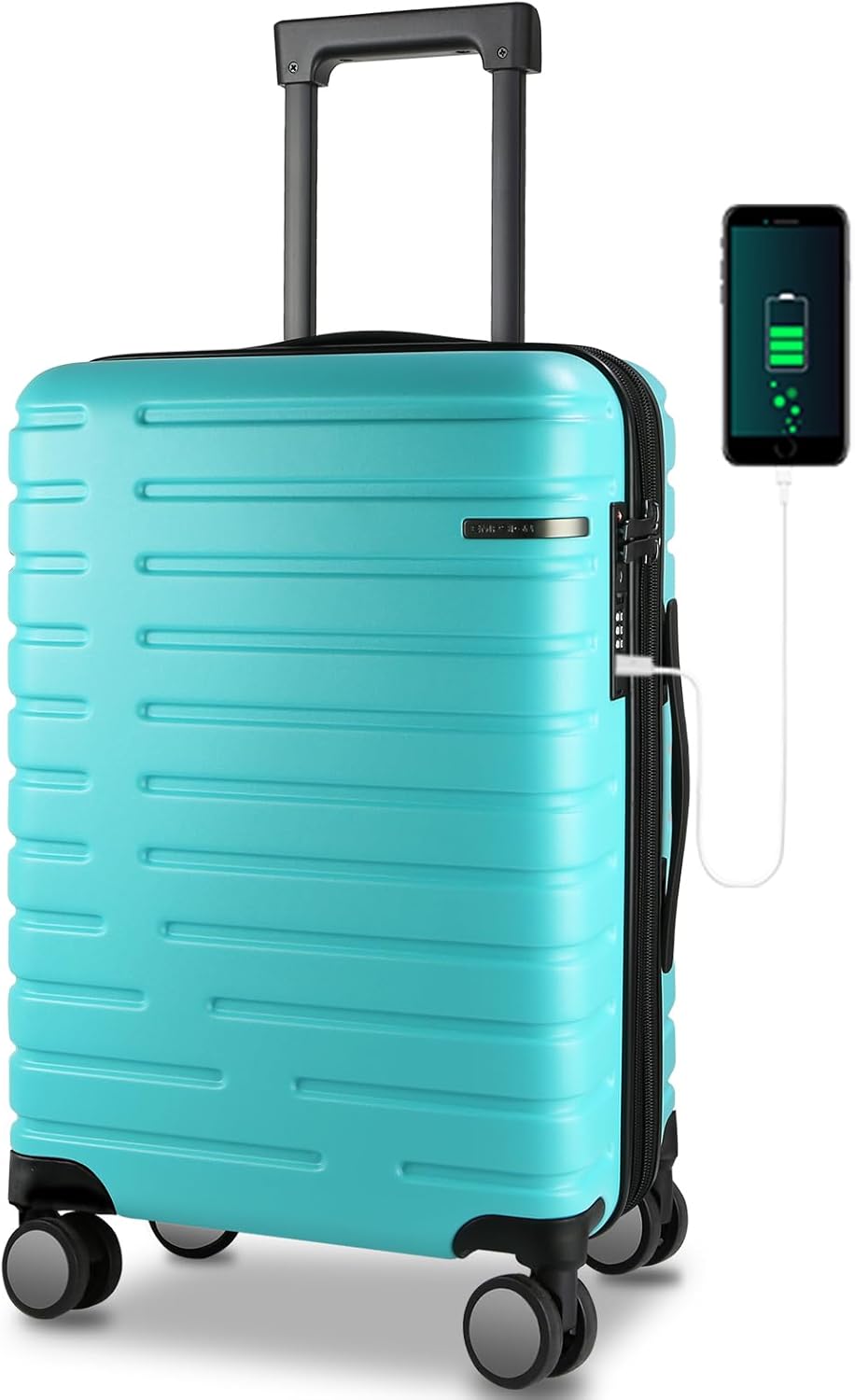 Udvidelig hård suitcase med 360° hjul og TSA-lås